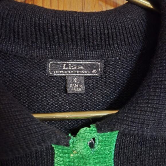 Vintage Lisa International Holiday Christmas Sweater Cardigan Sequin Bows XL - Picture 8 of 10